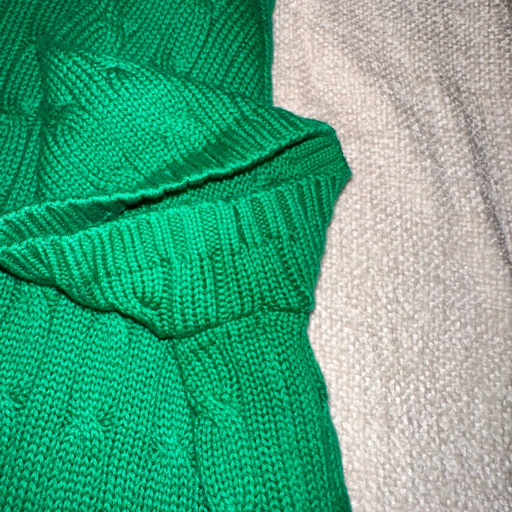 Vintage Ralph Lauren Sport Green Cable Knit Short Sleeve Sweater Size XL - Picture 15 of 16